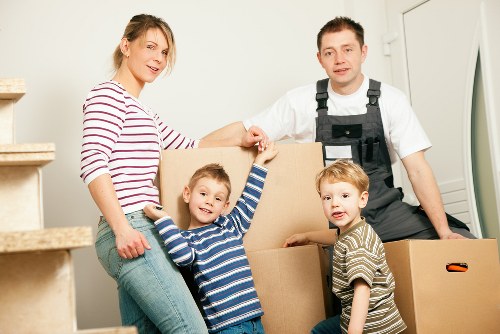Packers efficiently packing items for a move